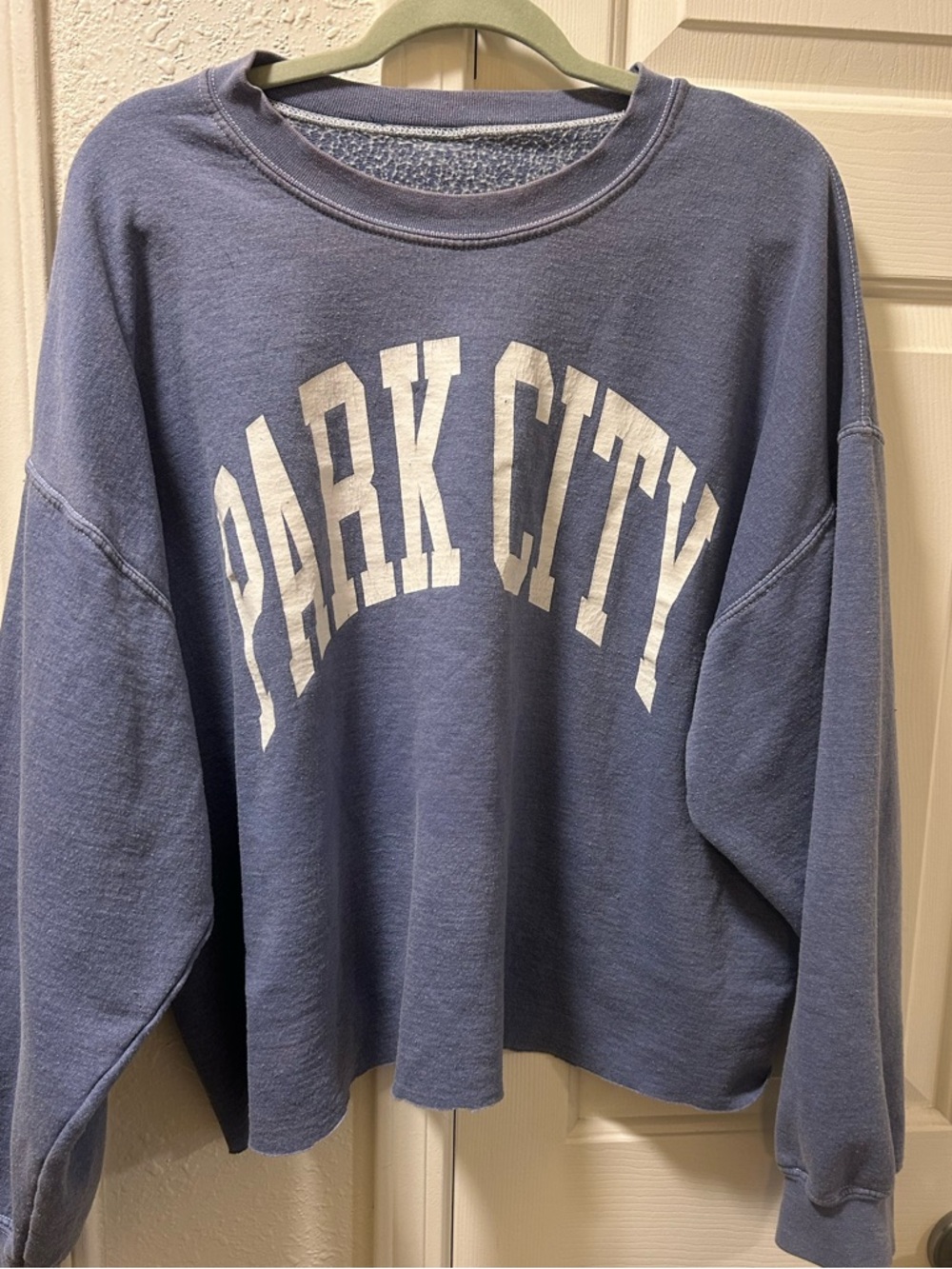 Altard State Crewneck Sweatshirt, Distressed/Faded Blue with White Lettering - Picture 2 of 3